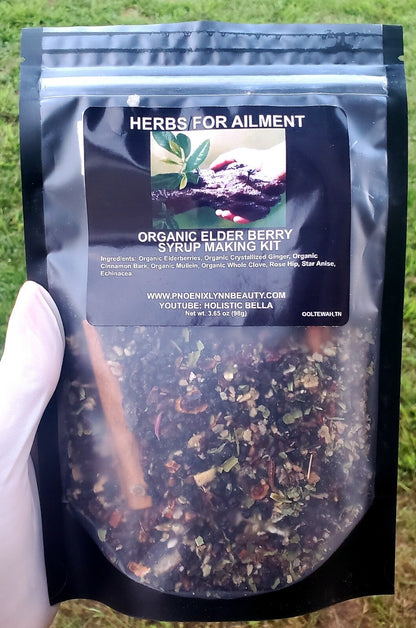 Organic Elderberry Syrup Kit -Organic Ingredients | Brewing Bag Included